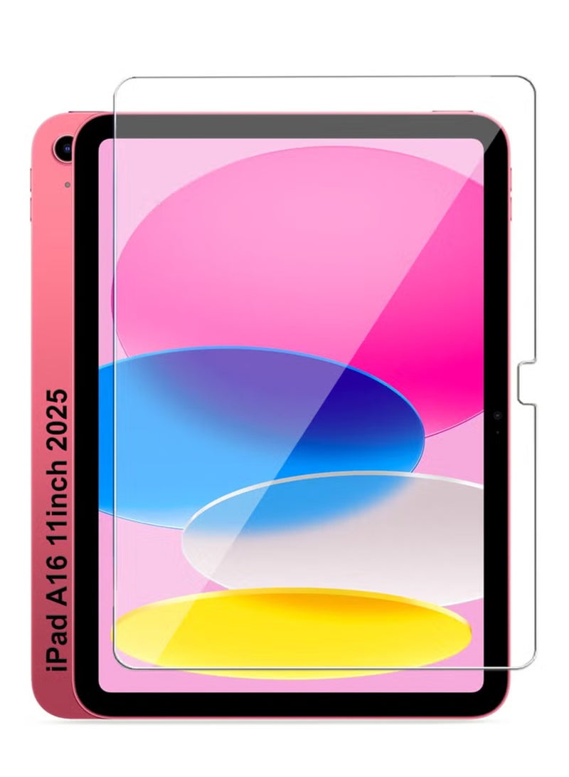 REWO Apple iPad A16 11 inch 2025 Screen Protector , HD Clarity Tempered Glass Screen Protector Film Scratch Resistant Bubble Free, High Transparency, Delicate Touch Screen Protector For Apple iPad A16 11 inch - Image 1