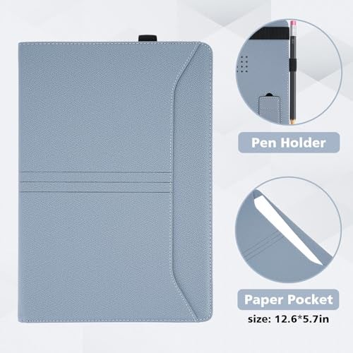 TT TYTX TYTX Compatible MacBook Pro Case 13 Inch, PU Leather Laptop Cover for 2016-2024 Model M2 A2338 M1 A2251 A2289 A2159 A1989 A1708 A1706, with Vents and Stand Function, GrayBlue - Image 5