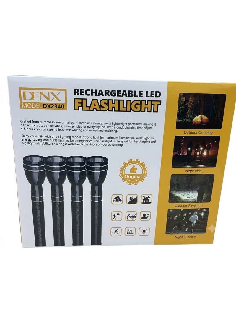 Dinex DENX DX2363 Rechargeable LED Flashlight 5W | Up to 6 Hours Runtime | Portable Aluminum - Image 1
