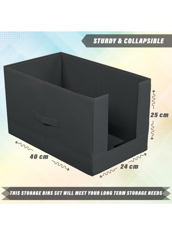 Kuber Industries Shirt Organizer for Wardrobe|Foldable Non Woven Shirt Stacker|Designer Cupboard Organizer for Clothes |Clothes Storage box|Pack Of 2 (Black) - Image 3