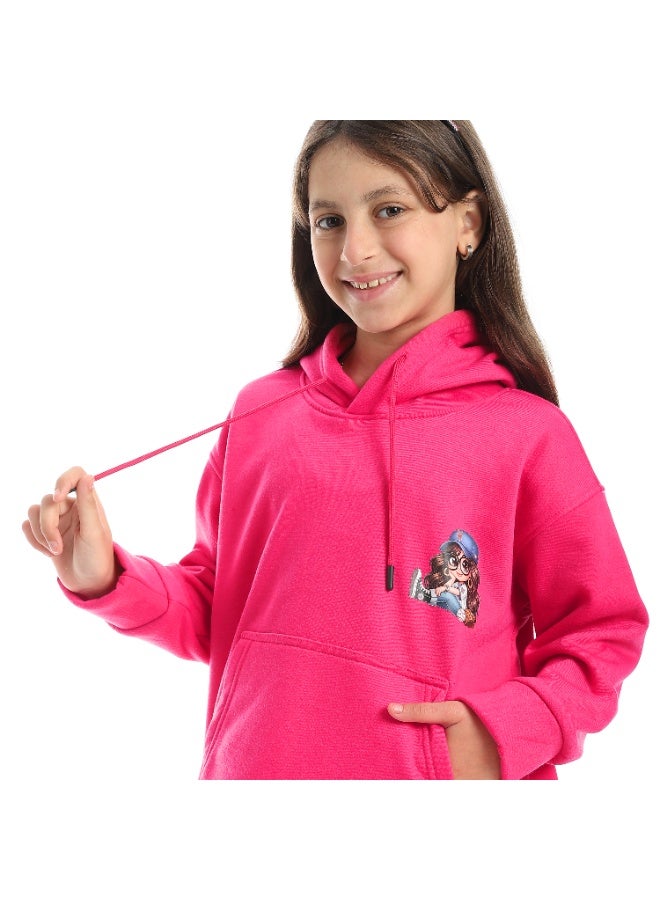 سيزار هودي بناتي ميلتون شتوي مزود بطباعات علي الصدر والضهر - Image 5