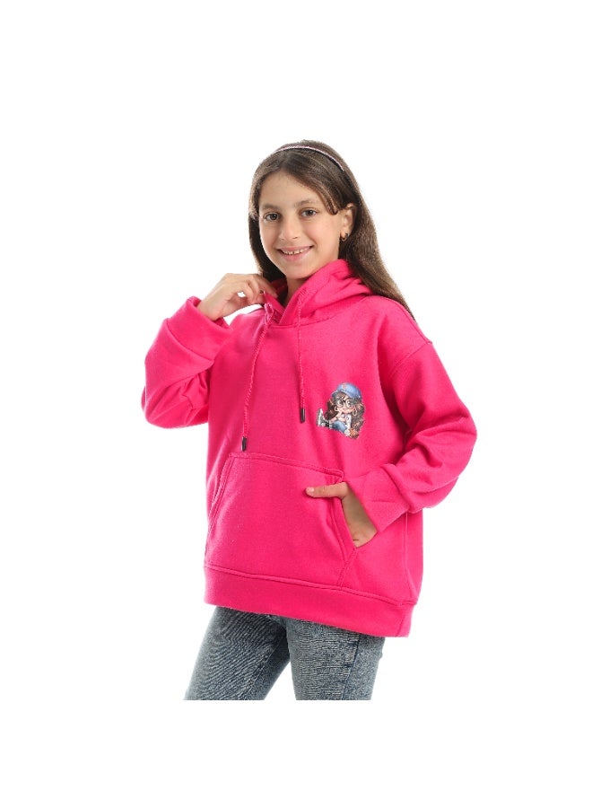 سيزار هودي بناتي ميلتون شتوي مزود بطباعات علي الصدر والضهر - Image 2