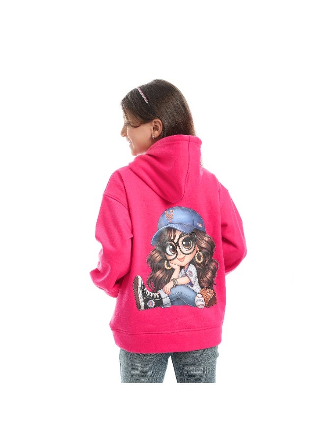 سيزار هودي بناتي ميلتون شتوي مزود بطباعات علي الصدر والضهر - Image 3