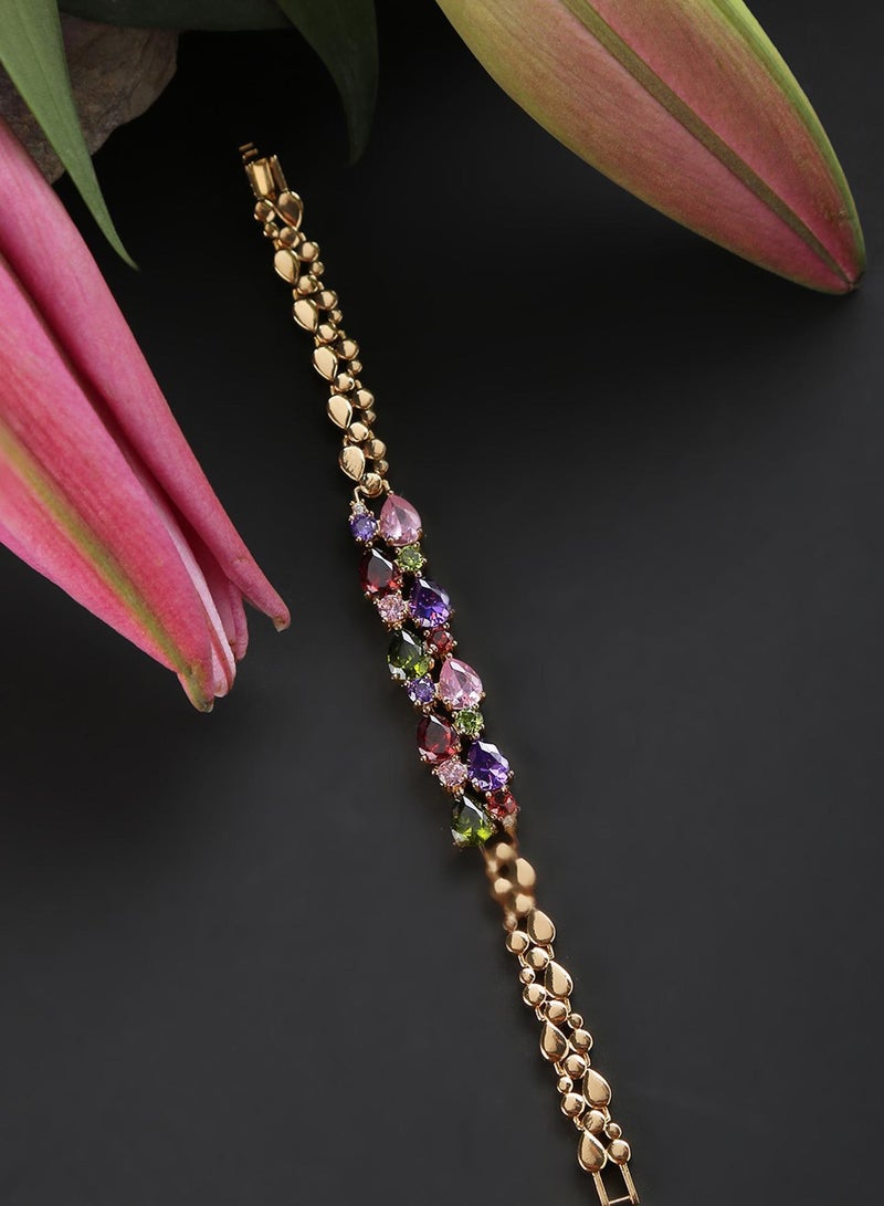 SOHI Blue Studded Tennis Artificial Bracelet Jewellery - Image 3