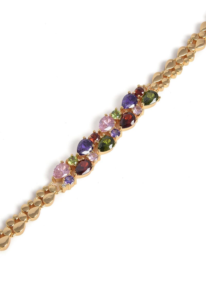SOHI Blue Studded Tennis Artificial Bracelet Jewellery - Image 5