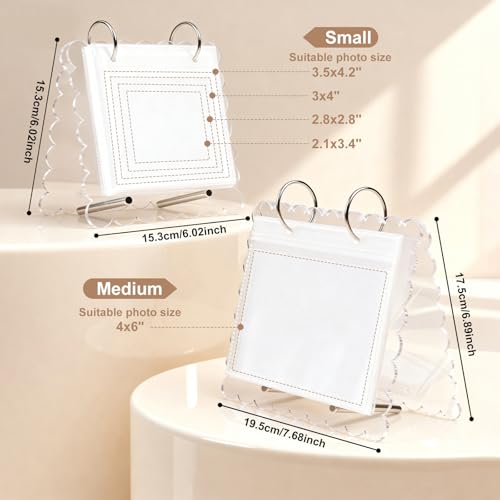 Mlatnod Flip Ultrasound Photo Album with Stand, Refillable Flip-Through Display for 3x4 Pictures, Acrylic Scalloped Cover, Pregnancy Gift for New Parents (Small) - Image 5