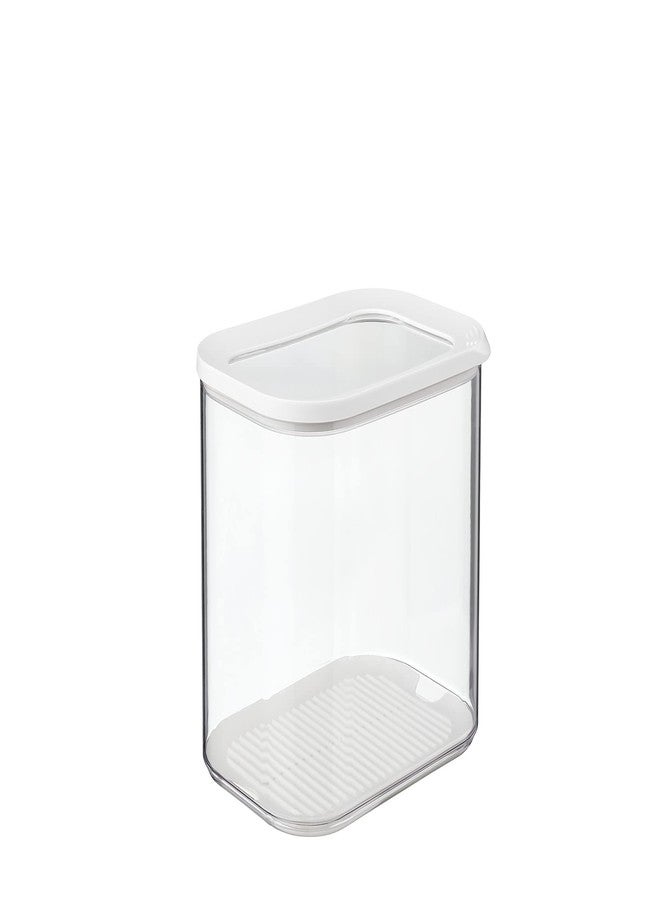 Mepal Modula Rounded Food Storage Box with Lid | Ideal for Pasta, Cereal, Flour, and More | Stackable Design | Transparent Framed Lid | BPA-Free, Nordic White (152oz/4,500ml) - Image 2