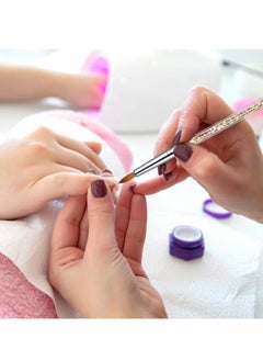 KASTWAVE Acrylic Nail Brush, Sable Hair Round Oval Professional Nail Art Painting Brush With Special Liquid Glitter Handle (1 Pcs)  - Image 2