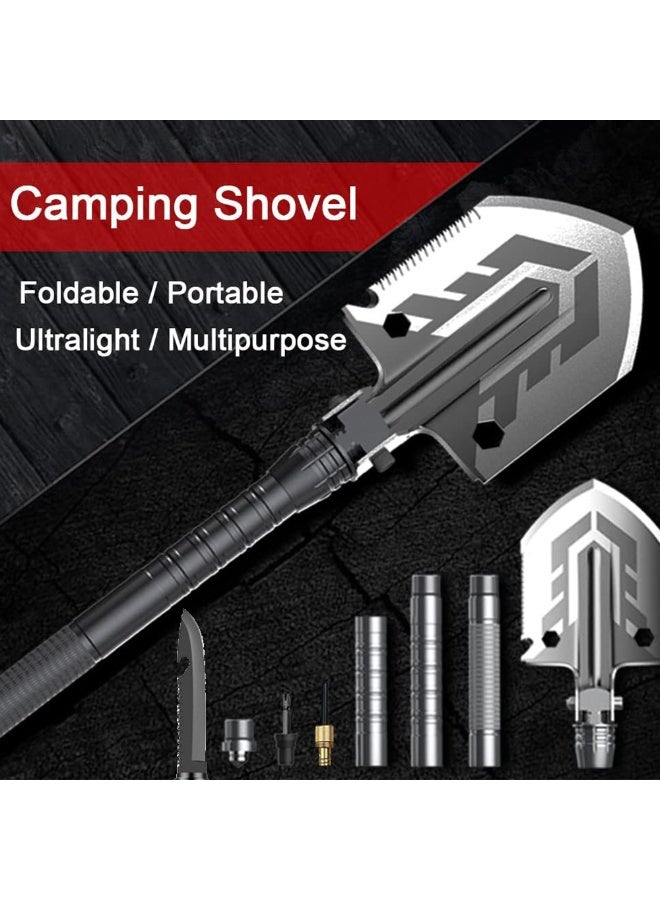 توبيز مجرفة توبيز SHOVEL-01 متعددة الوظائف قابلة للطي، خفيفة الوزن محمولة للتخييم والبقاء مزودة بقداحة نار، صفارة إنذار، مطرقة أمان، سكين، مفك براغي، أدوات الطوارئ - Image 2
