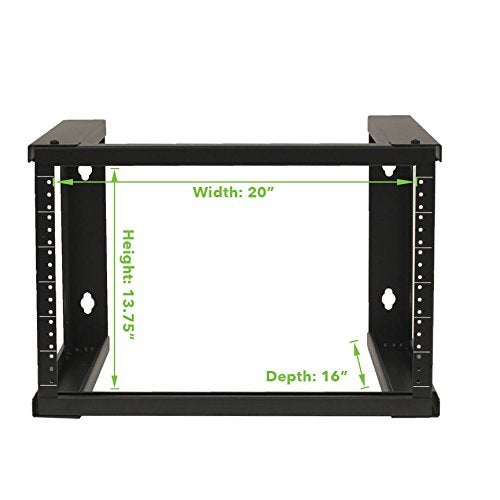 NavePoint 6U Wall Mount Rack - 6U Server Rack for 19 Inch IT Equipment Open Frame Rack – 6U Network Rack for AV & Server Equipment 16” Deep 6U Rack, Black - Image 5