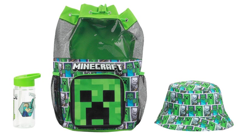Bioworld Minecraft Creeper 3Piece Green Swim Beach Backpack Set - Image 2