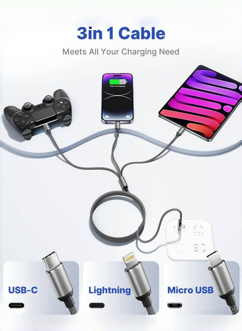 CHU DAI 3-in-1 USB Fast Charging Cable - 120W Super Fast Charger , Multiple Charger Wire for Cellphone, Tablets and More - Image 5