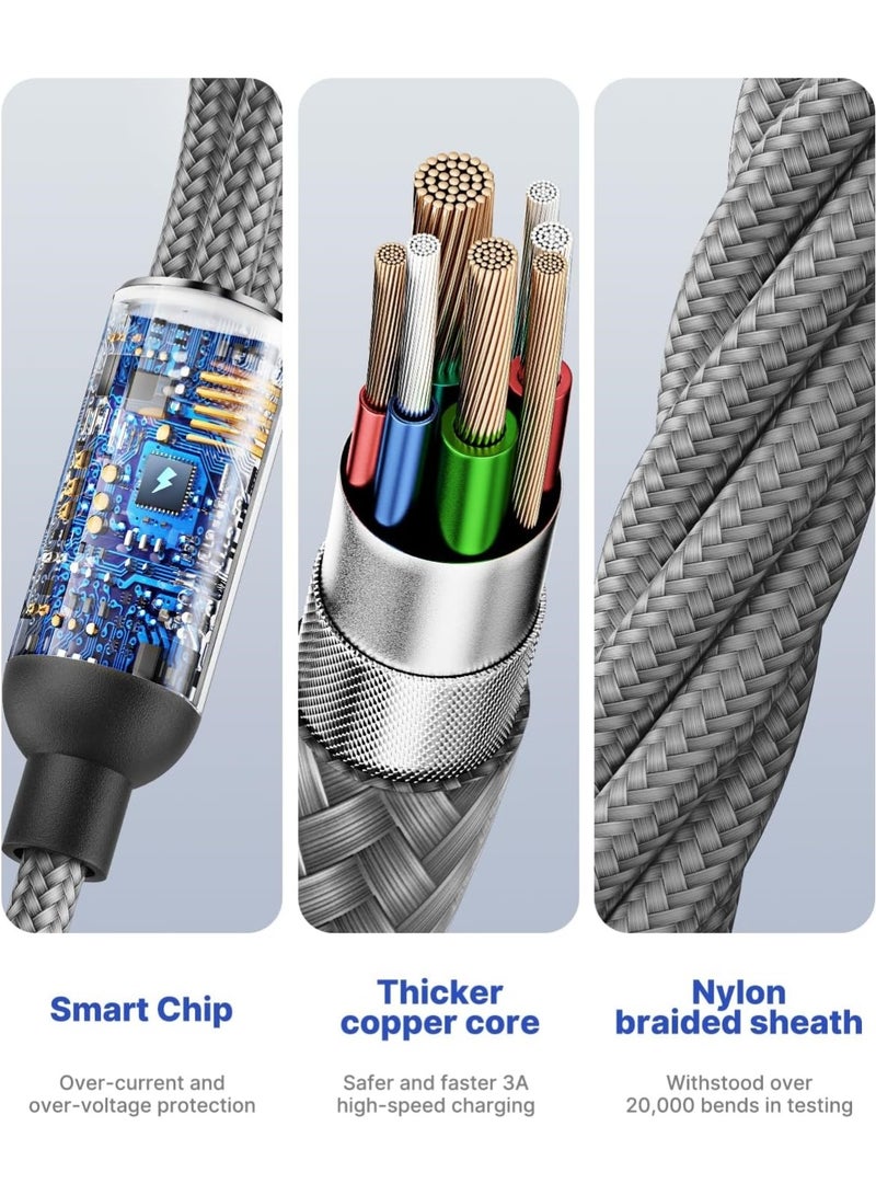 CHU DAI 3-in-1 USB Fast Charging Cable - 120W Super Fast Charger , Multiple Charger Wire for Cellphone, Tablets and More - Image 4