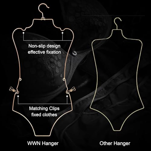 WWN Stylish Body Shape Bikini Hanger Wire Display Set of Ten - Metal Lingerie Hangers for Swimsuits and Bathing Suits Hangers - Showcase and Organize Your Swimwear Collection with Elegance (Gold) - Image 5