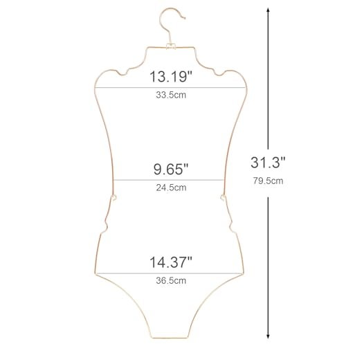 WWN Stylish Body Shape Bikini Hanger Wire Display Set of Ten - Metal Lingerie Hangers for Swimsuits and Bathing Suits Hangers - Showcase and Organize Your Swimwear Collection with Elegance (Gold) - Image 4