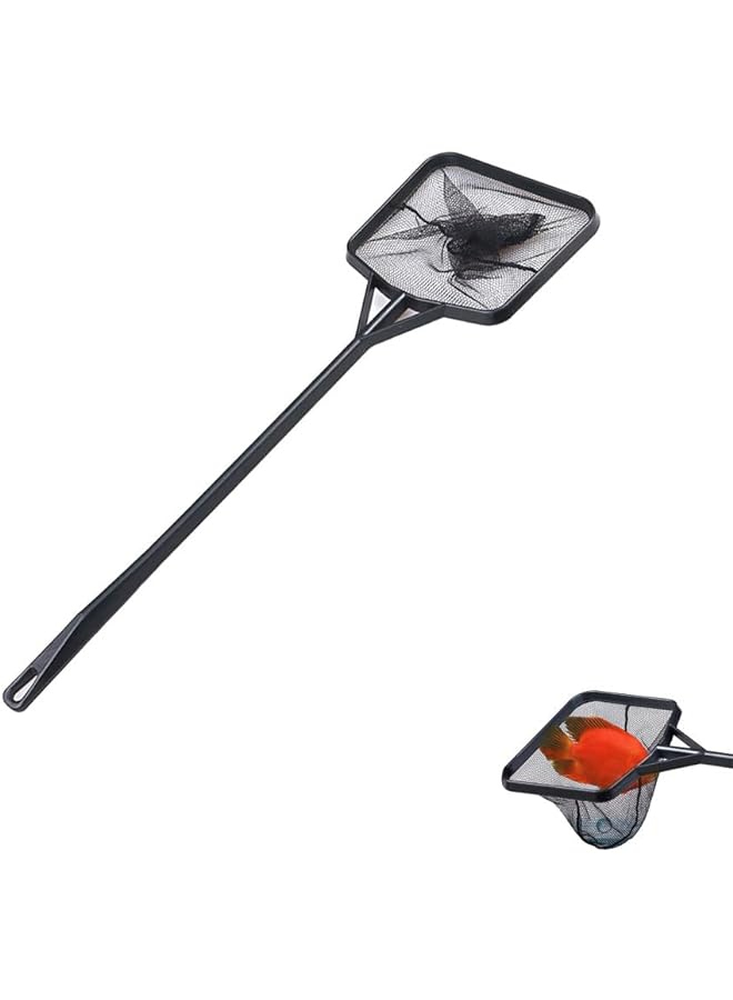 PROMASS شبكة سمك نيلون دقيقة 1 قطعة مع مقبض بطول 40 سم شبكة مربعة لصيد السمك بسرعة لأدوات صيانة حوض السمك حجم L