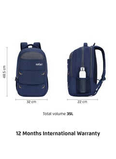 Safari Safari Omega Pro 35L Laptop Backpack with Raincover, 3 compartments, bottle holder, organizer, school bag for boys and girls, college bag for women and men, office bag, travel bag, Color- Blue  - Image 4