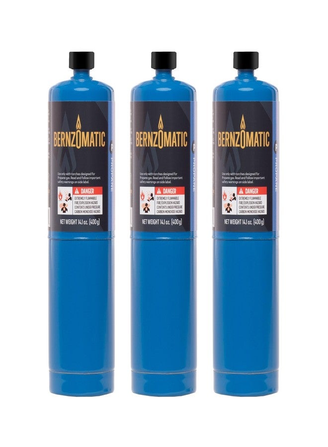 Bernzomatic Standard Propane Fuel Cylinder, Portable and Versatile for Torches, Camping Stoves, Grilling, Soldering, and Outdoor Cooking (3 Pack) - Image 1