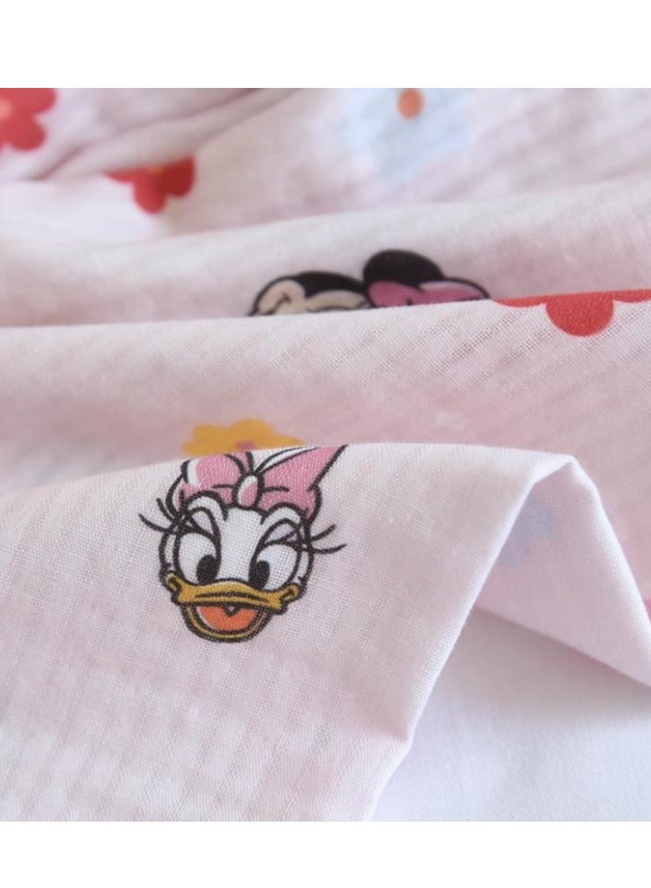 Disney Children's Pure Cotton Gauze Cute Short Sleeved Seven Quarter Pants Home Clothes Pajama Set - Image 5