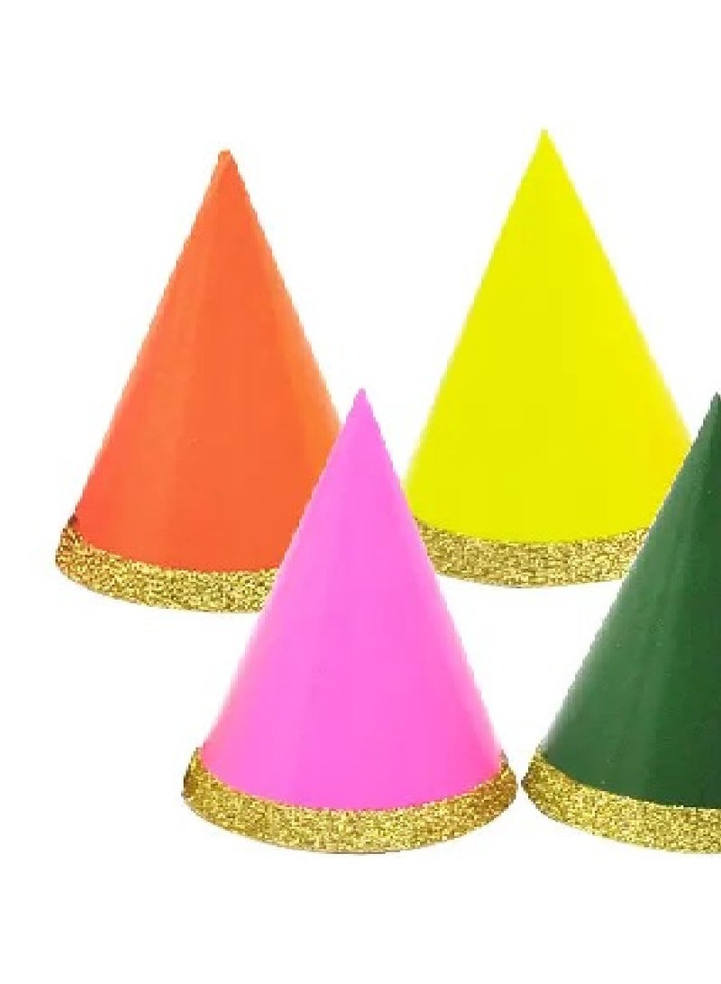 ذا بارتي بوبير مجموعة من 6 قبعات مخروطية ملونة لحفلات أعياد الميلاد للأطفال والكبار مثالية لاحتفالات أعياد الميلاد وديكورات الحفلات - Image 5