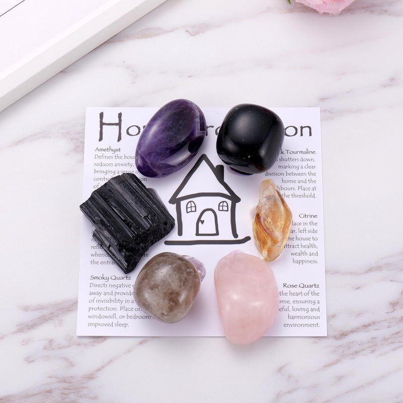 Ukodnus House Protection Crystal Set â€“ Home Protection Crystals for Negative Energy Removal, EMF Cleansing & Spiritual Blessing â€“ New Home Gift, Housewarming Kit, Healing Stones - Image 4