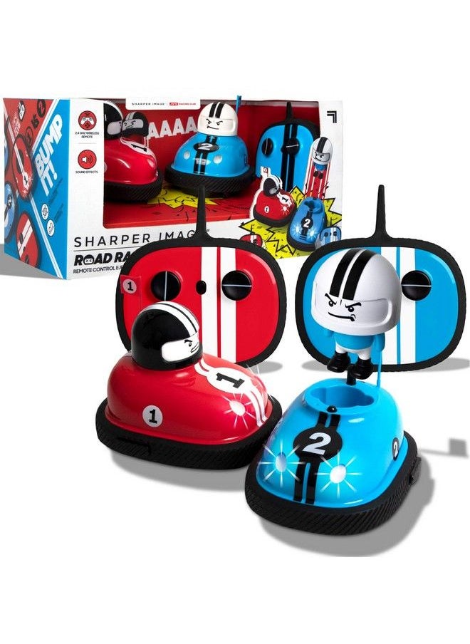Sharper Image - Road Rage Rc Speed Bumper Cars Mini Remote Controlled Ejector Vehicles 2 Player Head To Head Battle Crash Into Opponents 2.4 Ghz Red And Blue Ages 6 And Up - Image 1