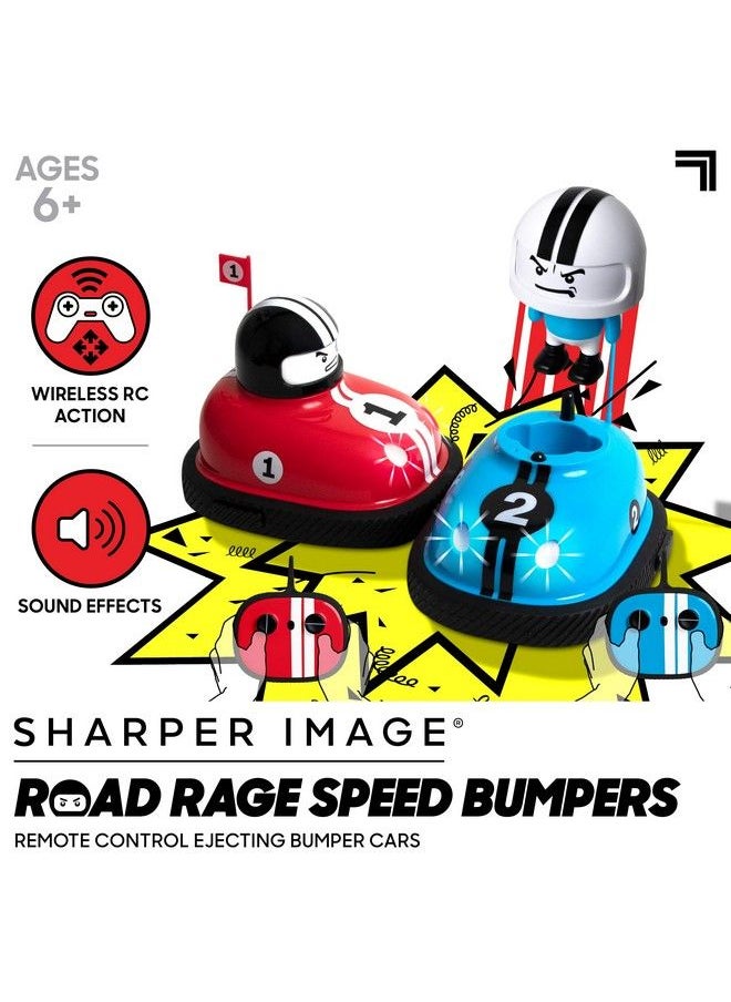 Sharper Image - Road Rage Rc Speed Bumper Cars Mini Remote Controlled Ejector Vehicles 2 Player Head To Head Battle Crash Into Opponents 2.4 Ghz Red And Blue Ages 6 And Up - Image 1