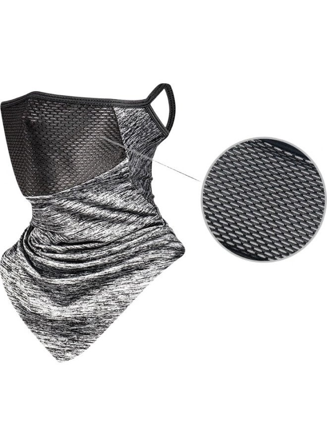 CAVALRY Summer Ice Silk Magic Headband, Breathable Sun Protection Mesh, Sports Ear-Loop Face Mask For Men And Women, Dust-Proof Triangular Scarf, Moisture-Wicking Cycling Gear, Black - Image 2
