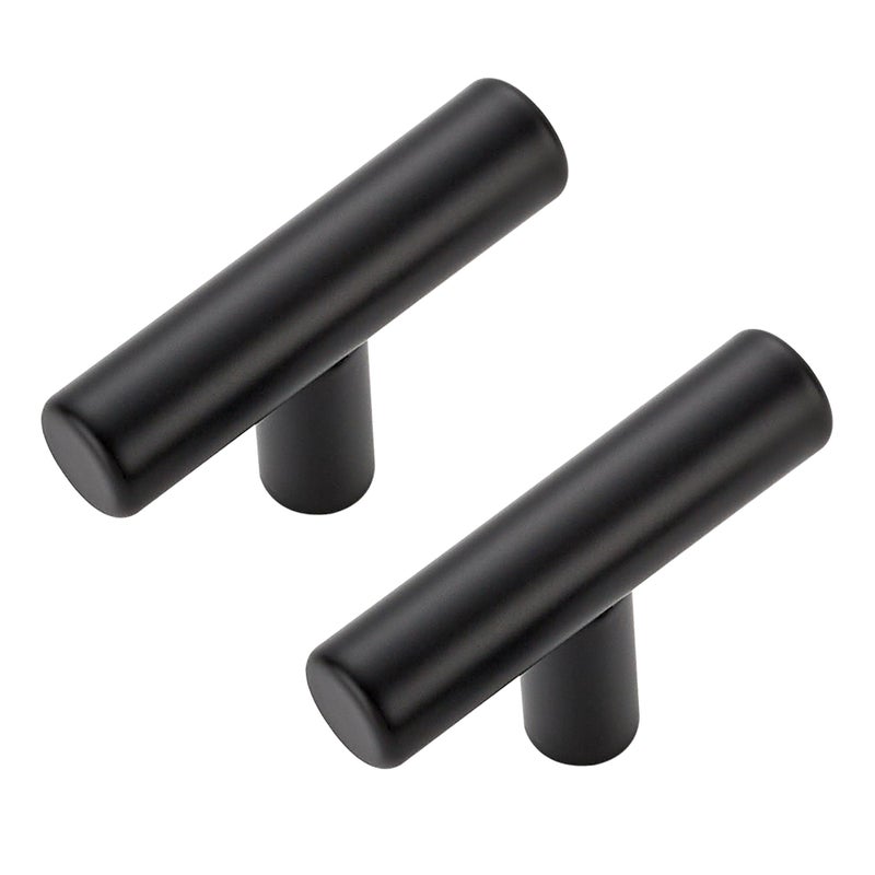 Ravinte Decor 30 Pack Matte Black Cabinet Knobs - Kitchen Cabinet Knobs Black Pulls for Kitchen Drawer Stainless Steel Dresser Hardware 2in Length Single Hole T Bar - Image 1