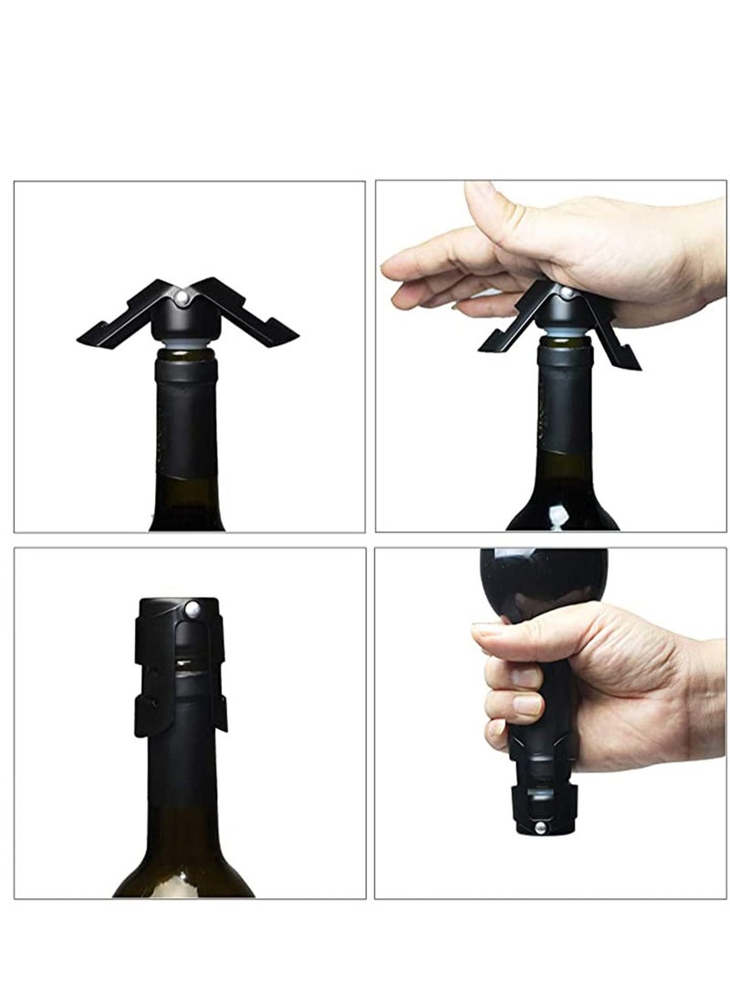 KASTWAVE Champagne Stoppers Stainless Steel Black Sealer Stopper 3 Pack  - Image 3