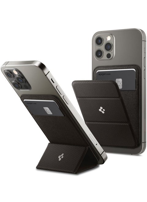 Smart Fold (MagFit) Magnetic Wallet Card Holder MagSafe with Kickstand Compatible with iPhone 16 15 14 13 and iPhone 12 models - Gunmetal