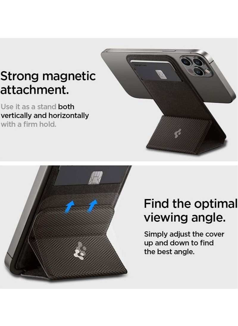 Spigen - Smart Fold (MagFit) Magnetic Wallet Card Holder MagSafe with Kickstand Compatible with iPhone 16 15 14 13 and iPhone 12 models - Gunmetal - Image 1