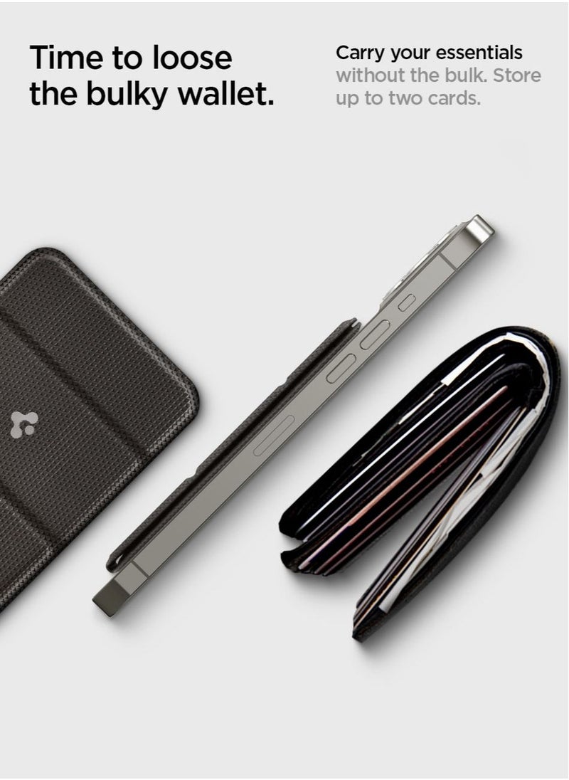 Spigen - Smart Fold (MagFit) Magnetic Wallet Card Holder MagSafe with Kickstand Compatible with iPhone 16 15 14 13 and iPhone 12 models - Gunmetal - Image 1