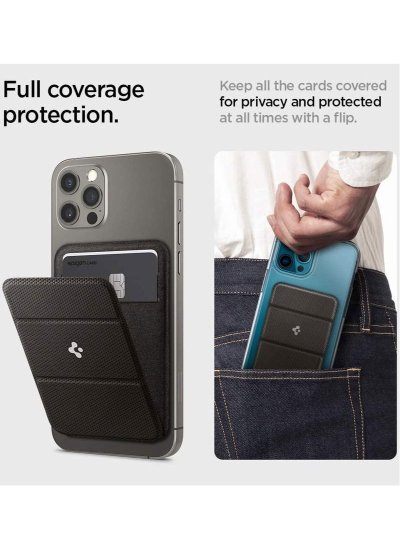 Spigen - Smart Fold (MagFit) Magnetic Wallet Card Holder MagSafe with Kickstand Compatible with iPhone 16 15 14 13 and iPhone 12 models - Gunmetal - Image 1