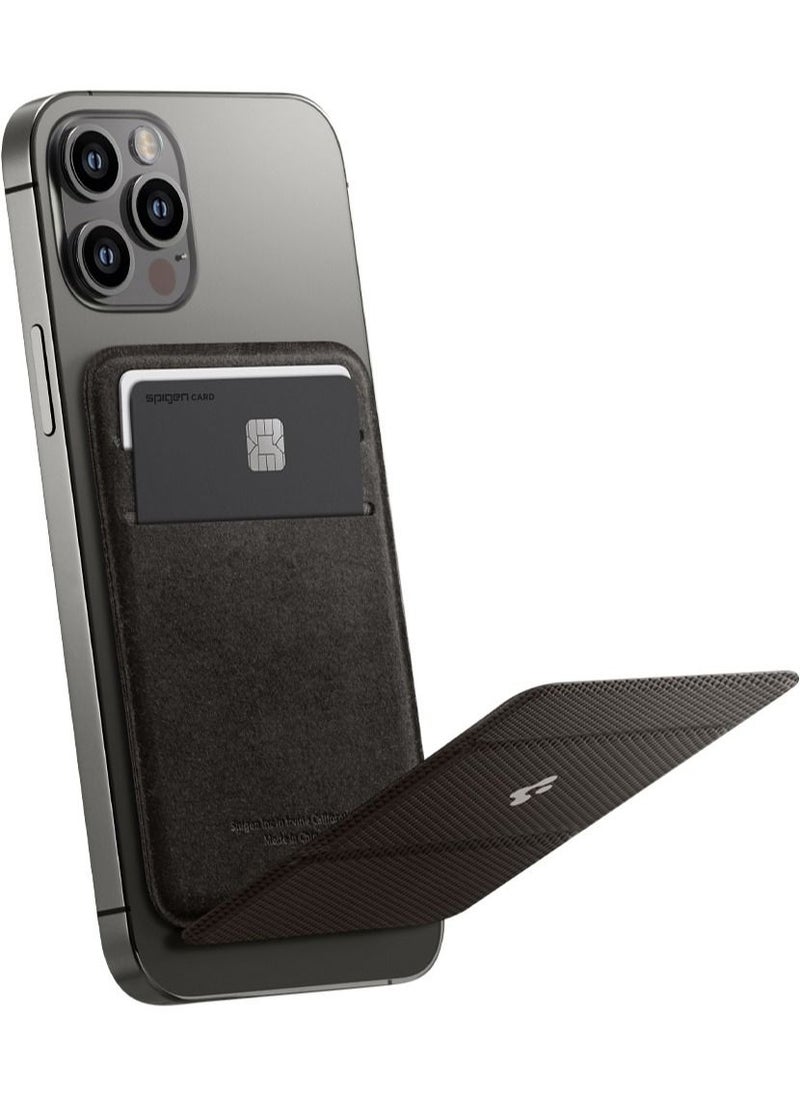 Spigen - Smart Fold (MagFit) Magnetic Wallet Card Holder MagSafe with Kickstand Compatible with iPhone 16 15 14 13 and iPhone 12 models - Gunmetal - Image 1