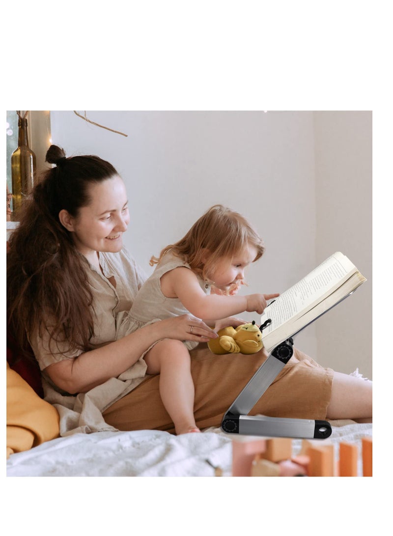 Excefore Book Stand for Reading, Adjustable Book Holder, Ergonomic Multi Heights Angles Holder, Portable Multifunctional Book Holder, with Clips, for Textbook, Cookbook, Sheet Music, Laptop - Image 5