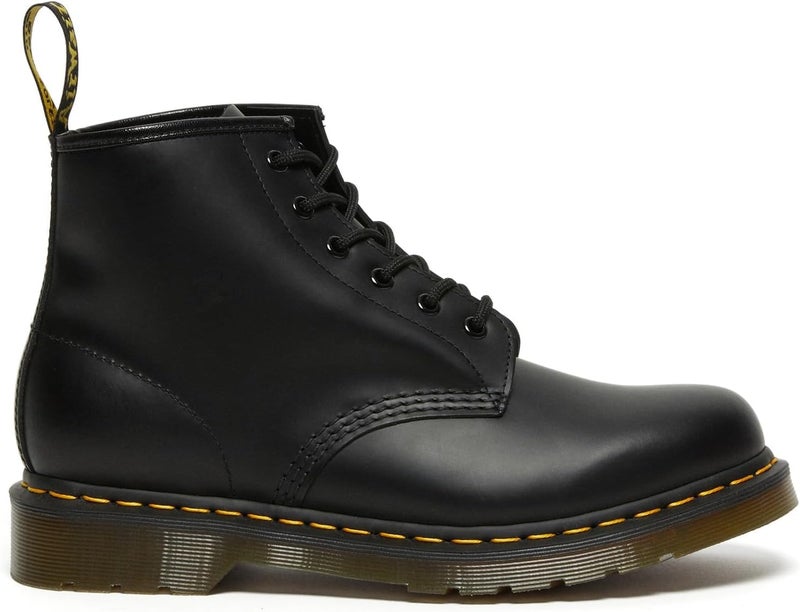 Dr. Martens Women's 101 Yellow Stitch Smooth Leather Ankle Boots - Black Smooth - Image 4