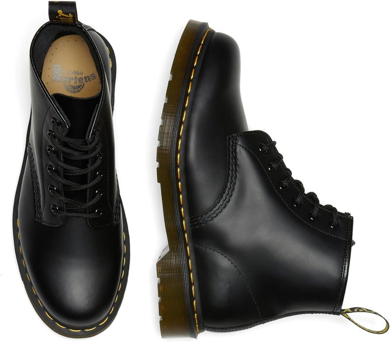 Dr. Martens Women's 101 Yellow Stitch Smooth Leather Ankle Boots - Black Smooth - Image 2