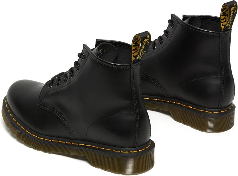 Dr. Martens Women's 101 Yellow Stitch Smooth Leather Ankle Boots - Black Smooth - Image 5