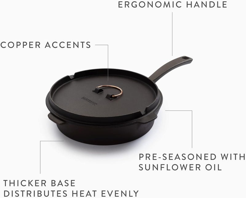Barebones 12" All-in-One Cast Iron Skillet - Image 3