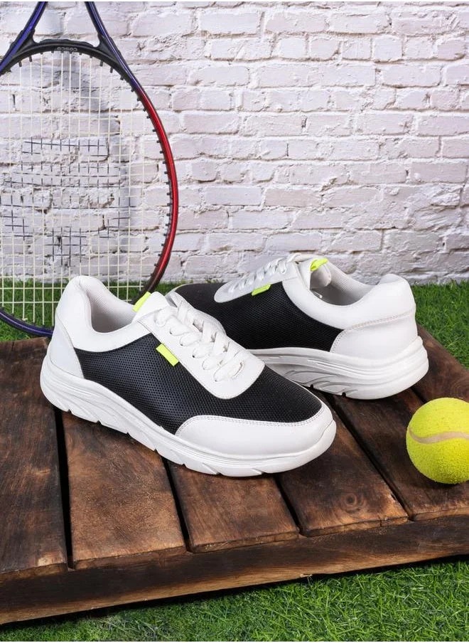 ستايلي Abstract Chunky Sole Lace Up Sneakers