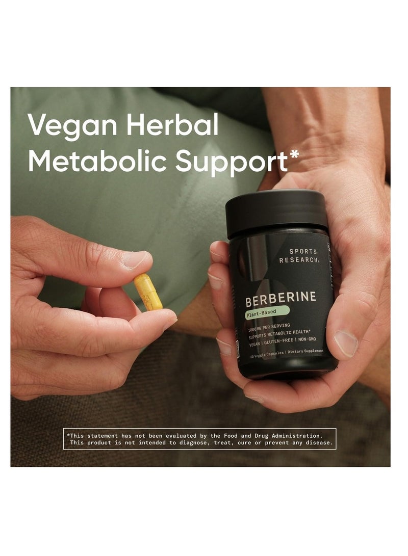 SPORTS RESEARCH SR Berberine Plant Based 1000mg per Serving 60 veggie capsules - Image 5