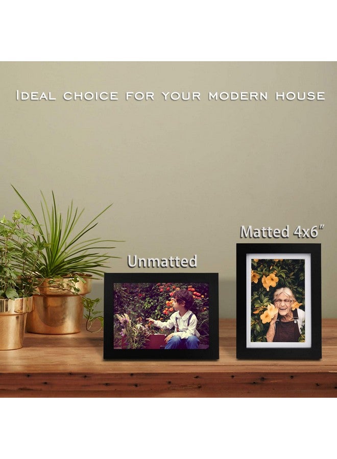Egofine مجموعة إطارات صور Egofine 5x7 من 4 قطع، مصنوعة من الخشب الصلب ومغطاة بالبليكسي 3.5x5 و 4x6 مع مات أو 5x7 بدون مات، لعرضها على الطاولة أو تعليقها على الحائط، إطار صور أبيض - Image 3