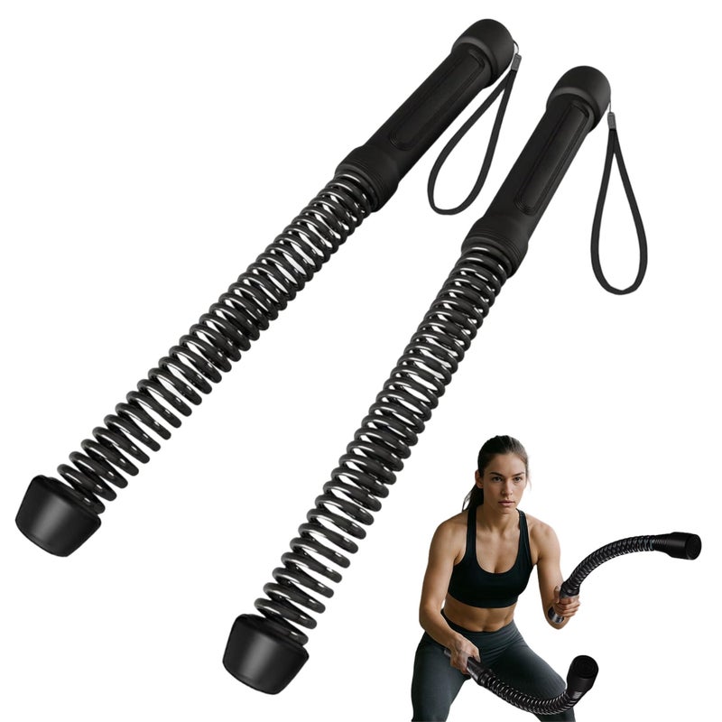 WKNNOXT Cordless Battle Ropes 2Pack Portable Workout Ropes for HIIT WorkoutsCardio Muscle TrainingLowImpact Cardio TrainingHome Gym Equipment for Men Women19LB x 2 18LB2 - Image 2