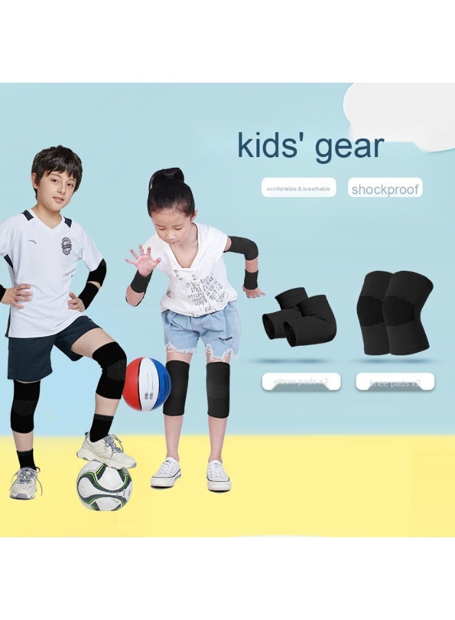 طقم واقيات رياضية صيفية للأطفال - واقيات رقيقة للركبتين والمرفقين للحماية من السقوط