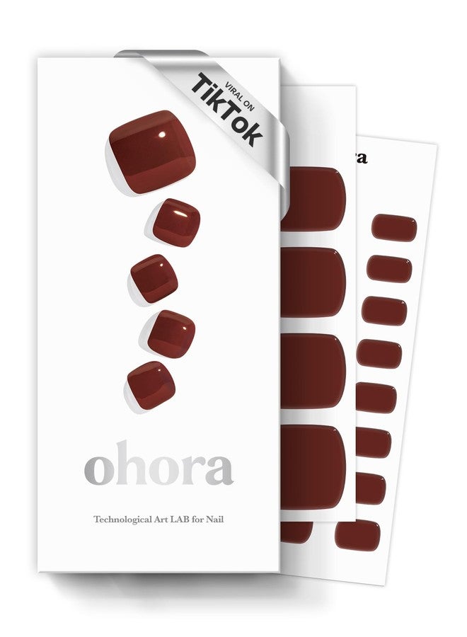 ohora Semi Cured Gel Pedi Strips (P Chilly Red) - Works with Any Pedi Lamps, Salon-Quality, Long Lasting, Easy to Apply & Remove - Includes 2 Prep Pads, Pedi File & Wooden Stick - Image 1