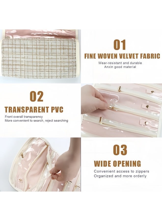 Flossie Jewelry Roll Bag, Travel Foldable Jewelry Roll Storage Case, Zippered Pockets for Traveling, Closet, Suitcase, Compact Storage Pouch for Rings, Earrings, Necklaces and Bracelets, Jewelry Pouch - Image 4