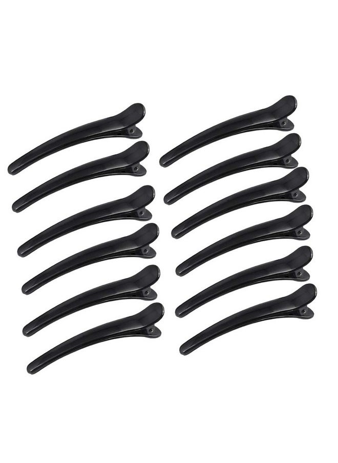 VANTOBEST - 12Pcs Black Plastic Hair Styling Clips Duckbill Clips Alligator Clips Professional Salon Hair Clips For Hair Styling Sectioning Cutting Coloring (3Inch) - Image 1
