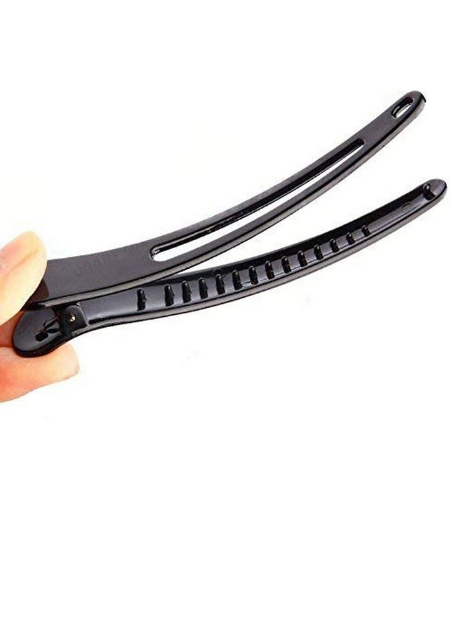 VANTOBEST - 12Pcs Black Plastic Hair Styling Clips Duckbill Clips Alligator Clips Professional Salon Hair Clips For Hair Styling Sectioning Cutting Coloring (3Inch) - Image 1