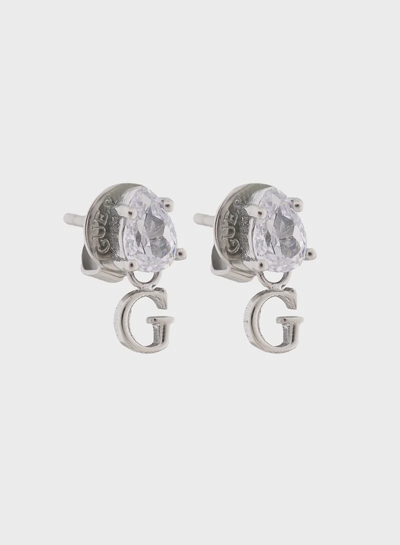 جس Pendent Detail Stud Earrings